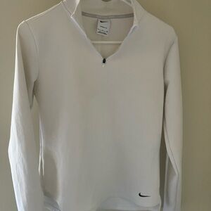 Nike White Therma-Fit Quarter-Zip Pullover